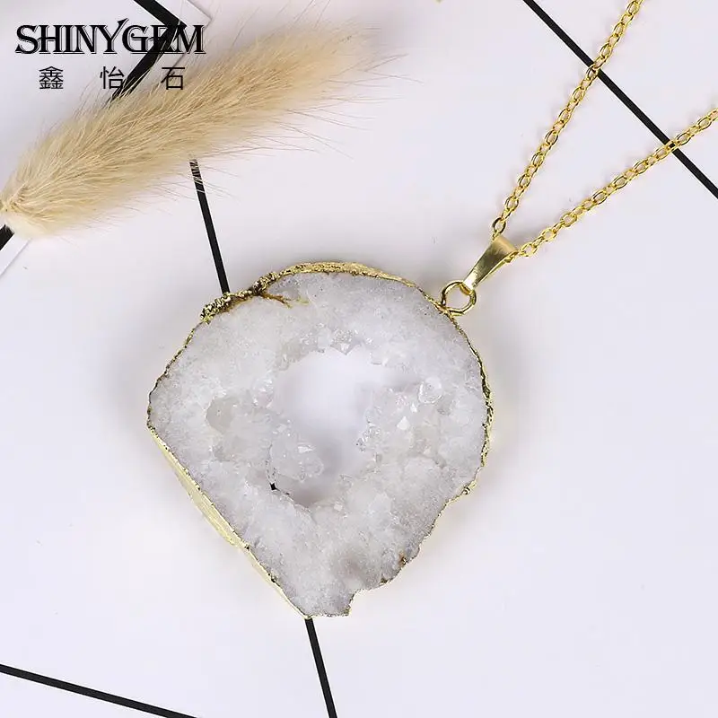 Ожерелье из натуральных ювелирных изделий Bijoux Femme ожерелье с белыми кристаллами