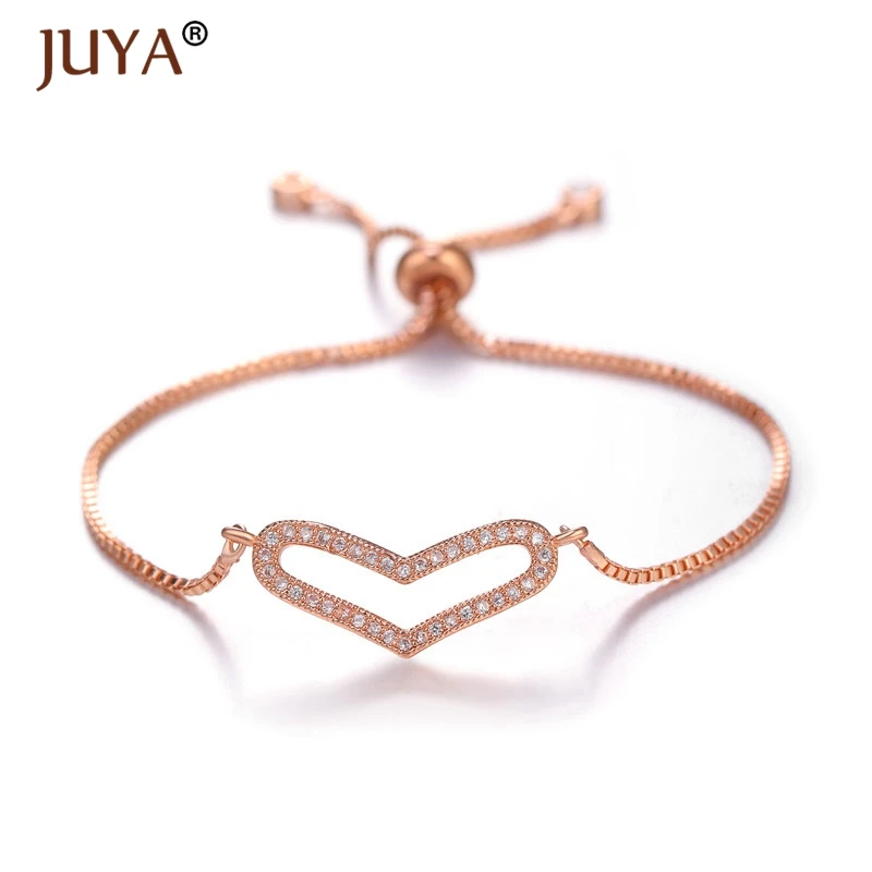 2019 Новая мода женские ювелирные изделия горный хрусталь полые сердце браслет