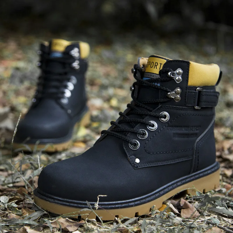 Outdoor surviva Hiking Boots men sport shoes hiking mountain non-slip bootsMen's Korean Style Cotton Martin | Обувь