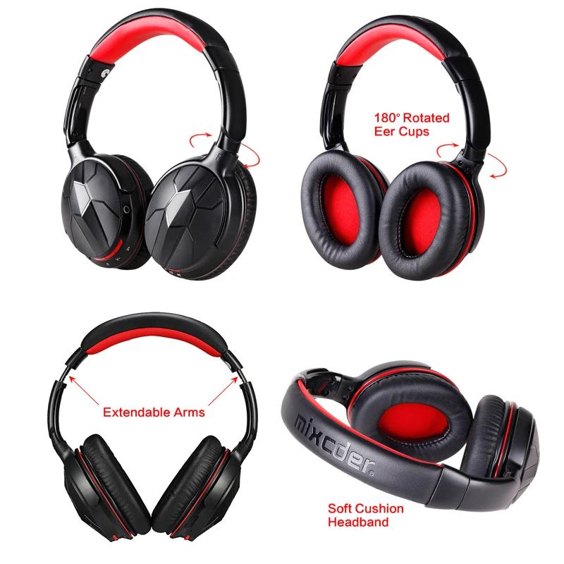Mixcder HD501 регулируемые беспроводные Bluetooth наушники с гарнитура Bluetooth с микрофоном для Iphone samsung Xiaomi наушники