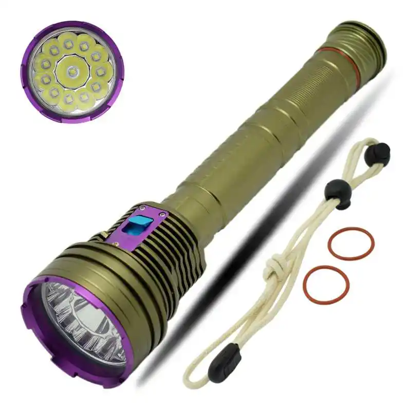 Дайвинг флэш светильник 12x XM L L2 30000LM светодиодный Профессиональный Подводный s 18650