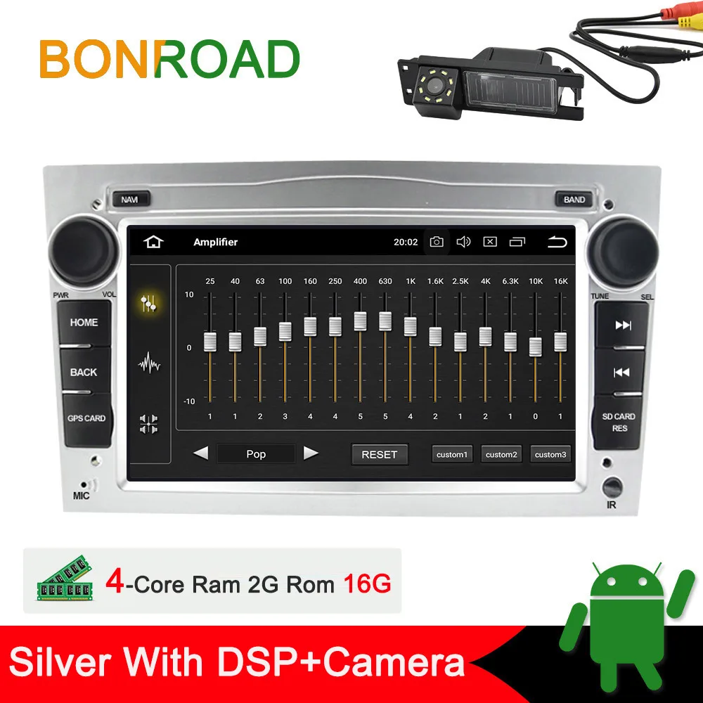 Silver With DSP cam 2Din Android 9,0 Автомобильный мультимедийный плеер для Opel Astra Vectra Antara Zafira Corsa Автомобильная интеллектуальная система Радио gps навигация - Цвет: Silver With DSP cam