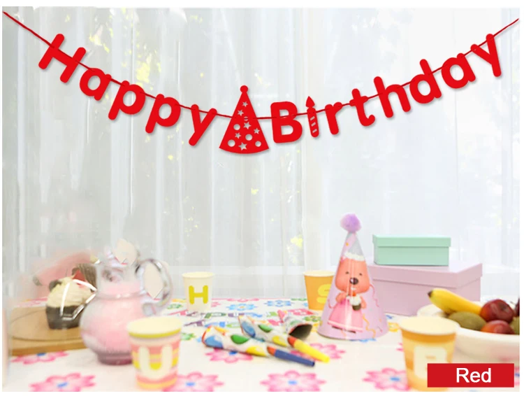 Красный картонный баннер 3 м на день рождения гирлянда с флагом сделай сам