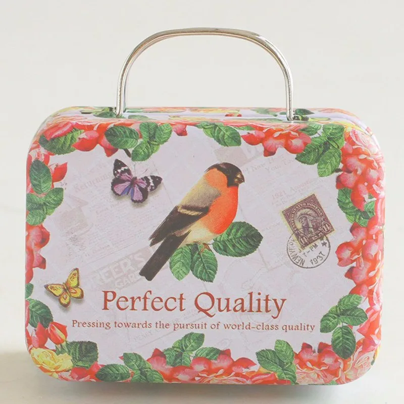 Высококачественная жестяная мини-коробка для хранения ретро чемодан сумочка