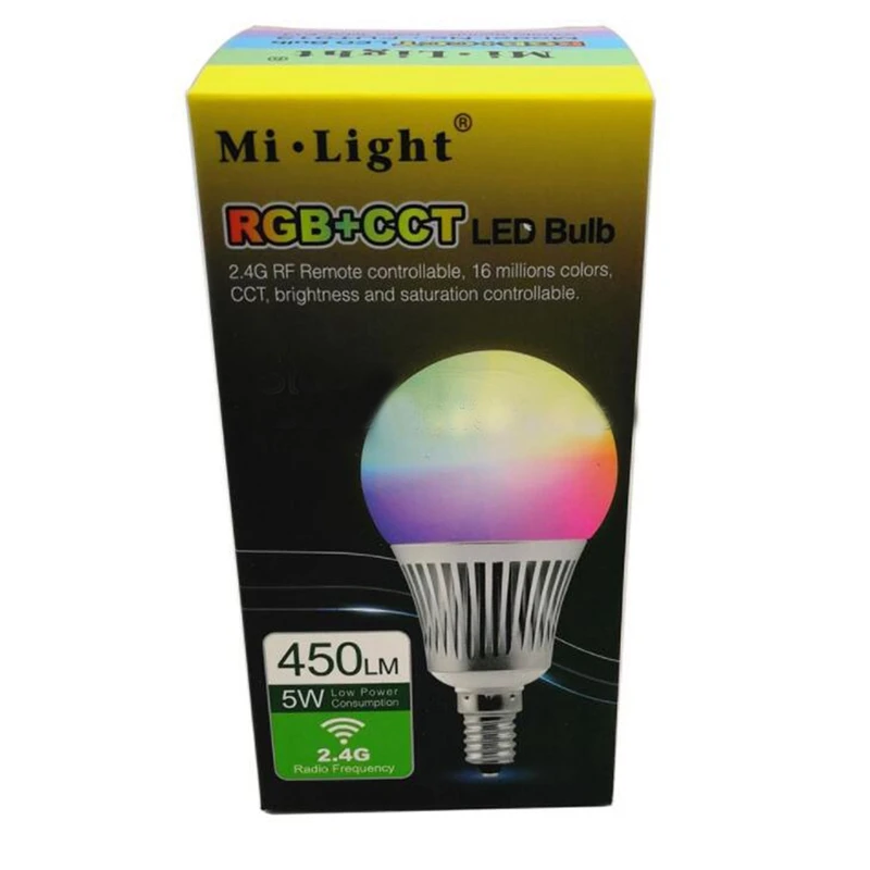 5 Вт GU10 E14 Mi. Светодиодная лампа RGBW RGBWW RGBCCT (RGB + теплый белый белый) управления 2 4G RF
