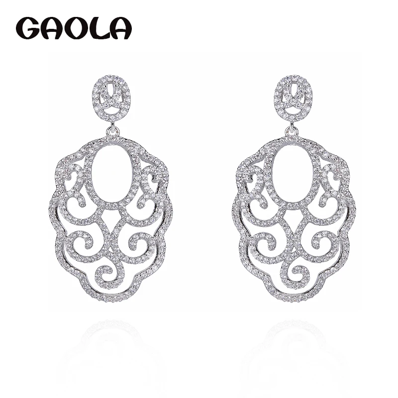 

GAOLA Women Flower Clear Stones AAA Cubic Zirconia Long Earrings Fashion Jewelry
