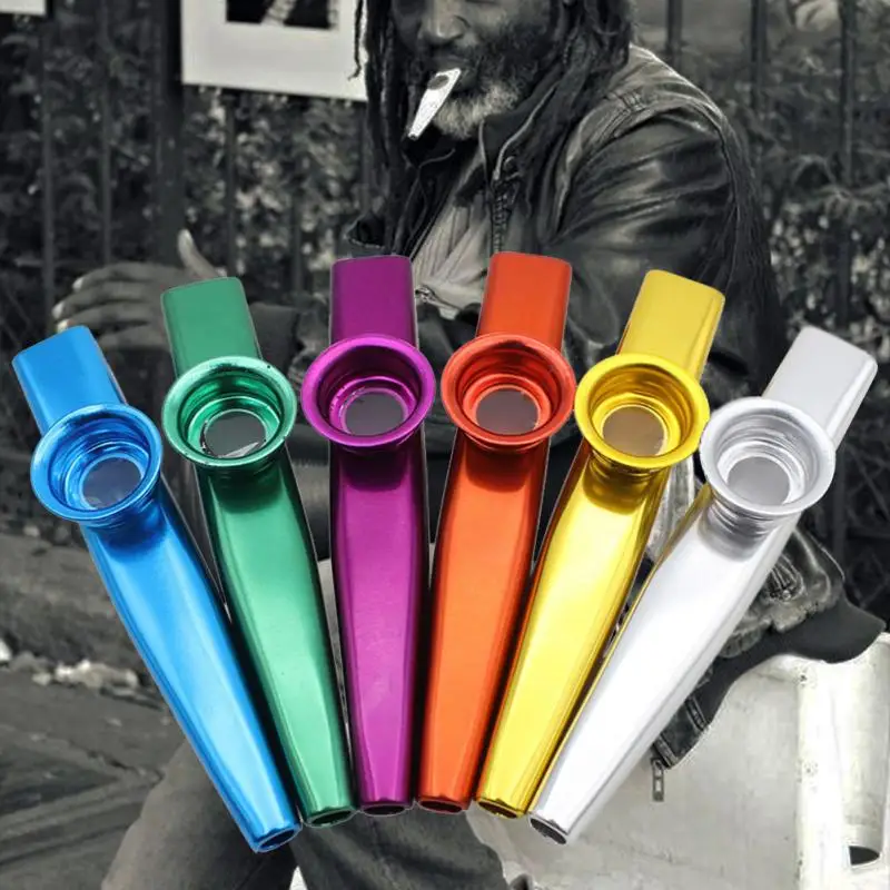 6 цветов/набор простой дизайн легкий kazoo алюминиевый сплав металл для гитара музыкальный инструмент для любителей музыки 12*2,5 см