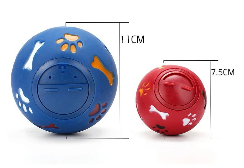 2 размера, забавная игрушка для кошек, пищащая утечка, мячи для еды, для питомцев, кошек, лакомство, держатель для щенков, жевательные принадлежности для обучения, игрушки для собак, красный/синий