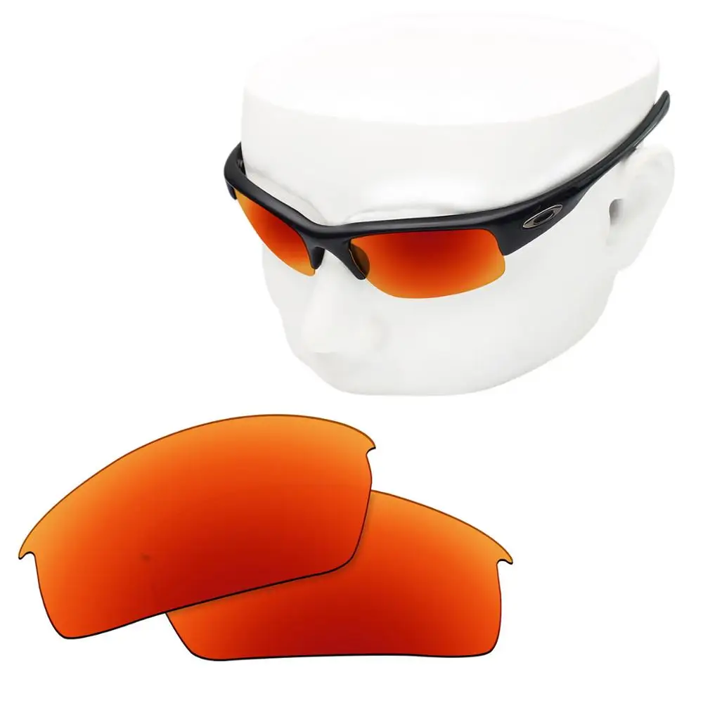

OOWLIT Polarized Replacement Lenses of Fire Red Mirror for-Oakley Bottlecap Sunglasses