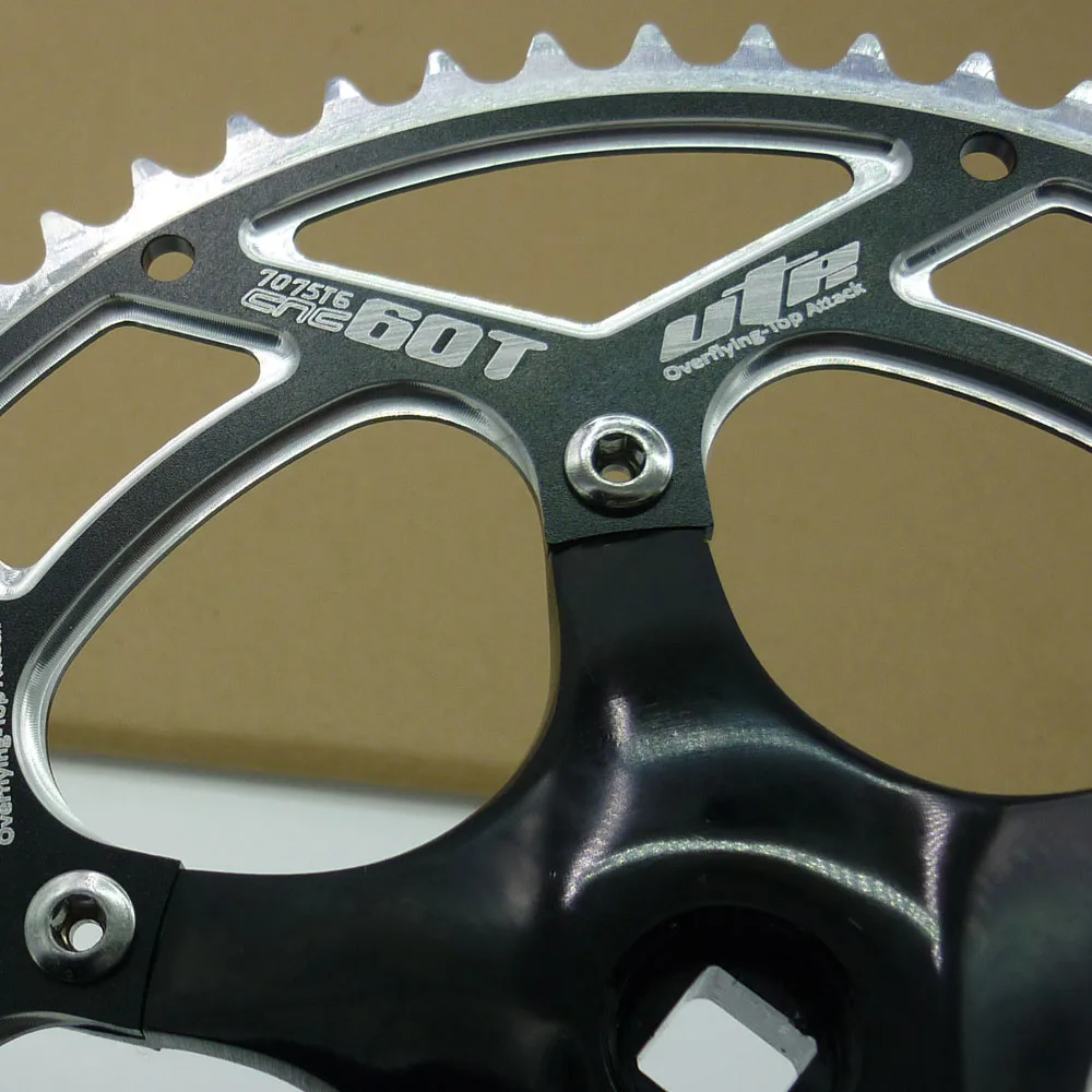 7075 alloy single speed teeth Chain set 60T big Road Bicycle crankset 60 gear Track Fixie Fixed bike chainset for Folding | Спорт и