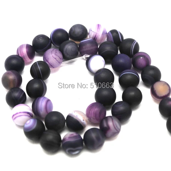 

114 Pieces/Lot,Dull Polished Agatee Bead,Purple Lace Color Of Agatee Stone,Size: 10mm