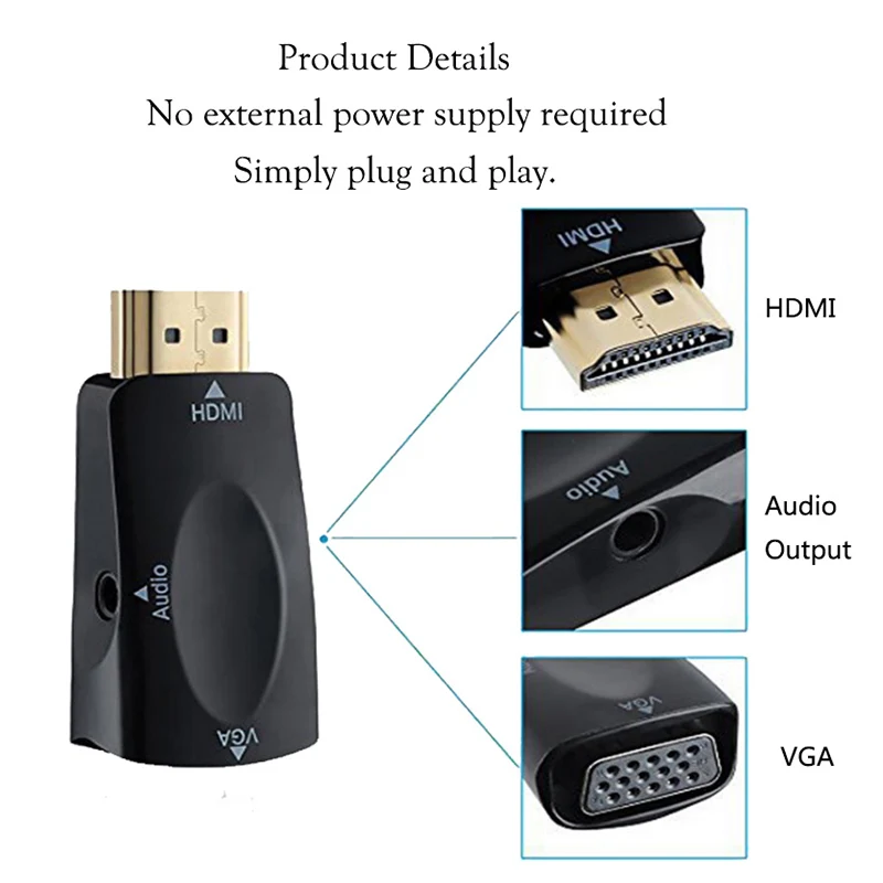 SZ-WXDZ hdmi конвертер для ТВ ПК PS3/4 проектор папа к женскому с 3 5 мм аудио выход HDMI VGA