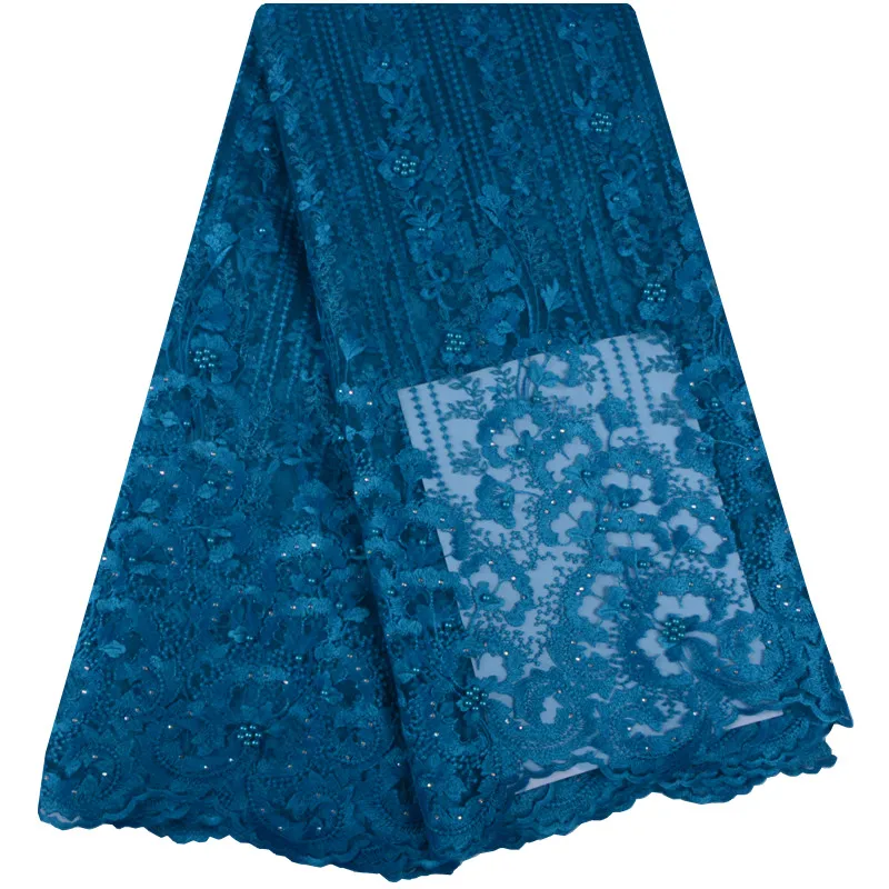 Новейшая африканская фиолетовая кружевная ткань с вышивкой высокого качества 2018