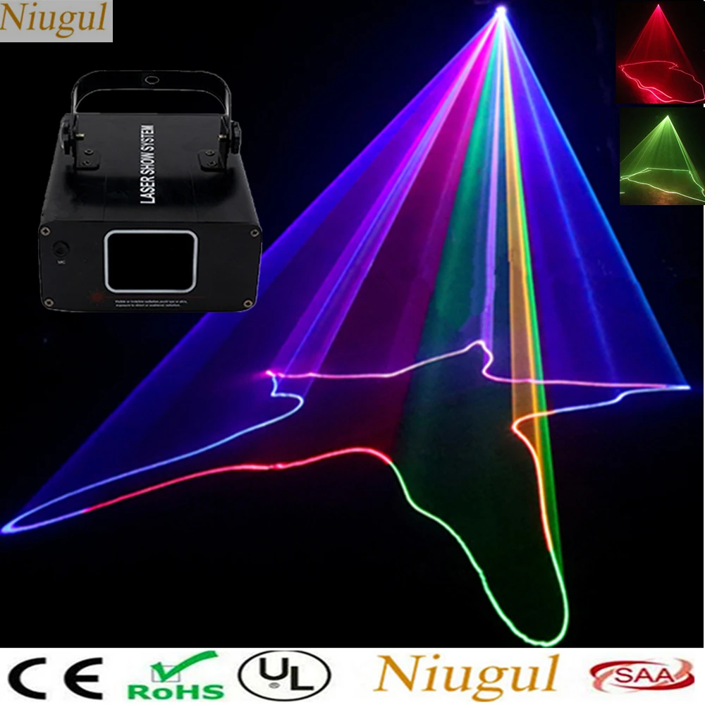 500mw RGB Colorful Laser Beam Line Scanner Projector DJ Disco Stage Lighting Effect Dance Party Wedding Holiday Club Laser Light
