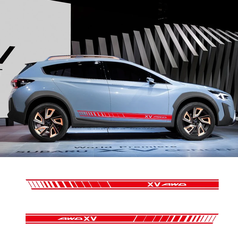 2 стороны XV Автомобильная Графика виниловые боковые полосы авто стикер Наклейки