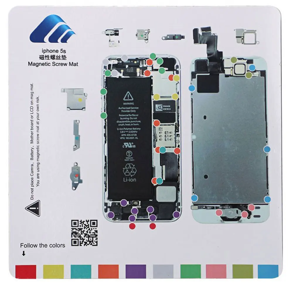 5and5s Профессиональный направляющий коврик для iPhone 8, 8 plus, 7 Plus, 6 S, 6, 5S, 5, магнитный винт, хранитель, диаграмма, коврик, инструменты для ремонта мобильного телефона - Цвет: 5and5s