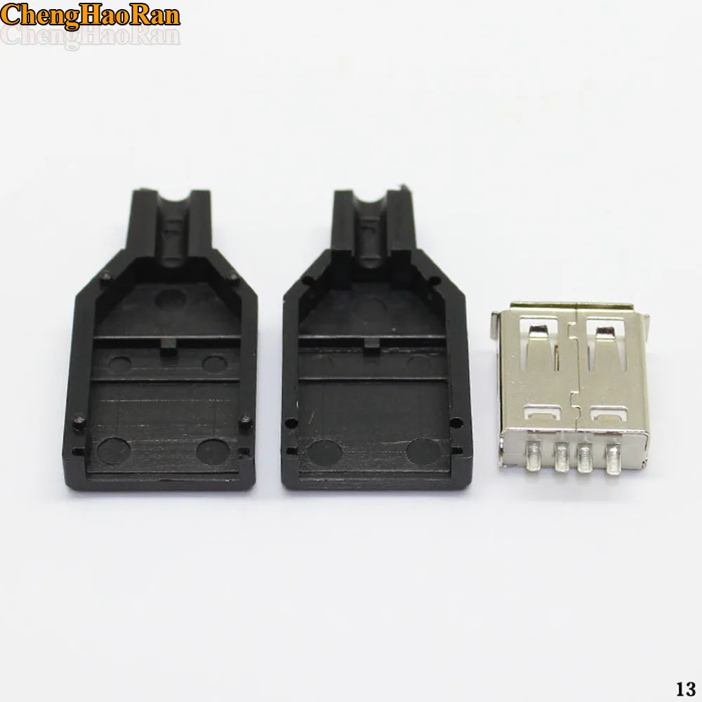 

ChengHaoRan 1000pcs DIY Male USB Plug Socket Connector Plastic Cover Adapter Connect USB 2.0 PCB SDA Data Cable