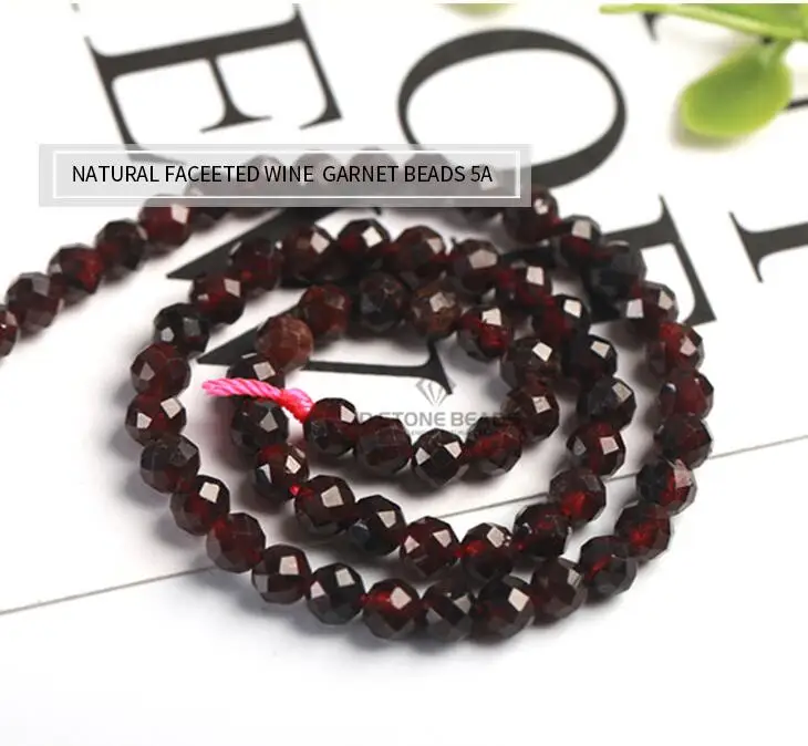WINE GARNET Высококачественные граненые бусины Rondelle, граненый кристалл, натуральный драгоценный камень, подвески, ожерелье, аксессуар для женщин, изготовление ювелирных изделий - Цвет: WINE GARNET