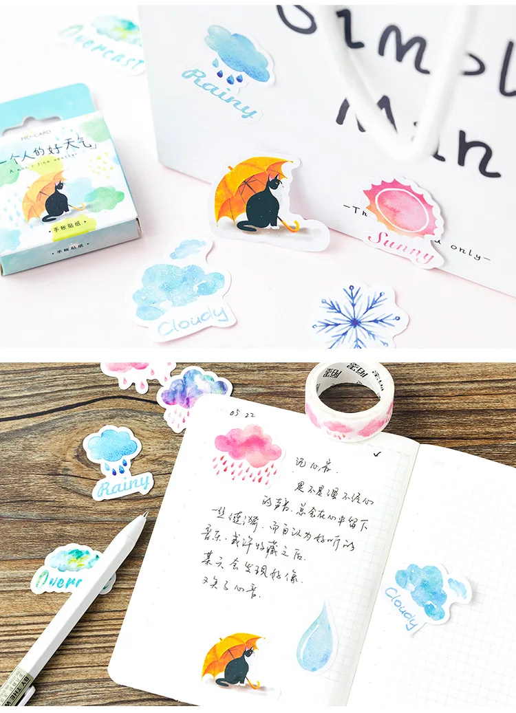 Креативный милый Kawaii Bullet Journal стикер хорошая погода для одного человека Скрапбукинг детский дневник поставки наклеек стационарный