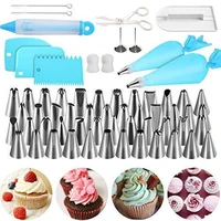 62pcsset silicone icing piping cream pastry bag dessert decorators stainless steel nozzle set diy cake decorating tips