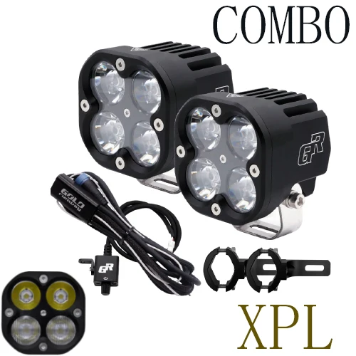 Goldrunway мотоцикл Точечный светильник головной светильник фары GR-X4 XPL 40 Вт Led супер светильник Dc12V Универсальный Мотокросс вспомогательный светильник - Цвет: X4 CREE XPL COMBO