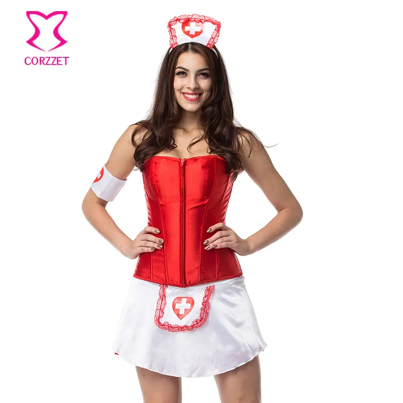 Сексуальный белый костюм медсестры для Косплей корсета и юбка боди Костюм - Фото №1