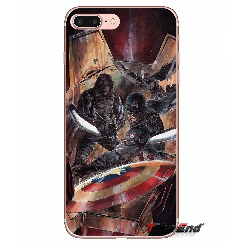 Силиконовый чехол Captain America Civil War для Samsung Galaxy S2 S3 S4 S5 MINI S6 S7 edge S8 S9 Plus Note 2 3 4 5 8 Coque