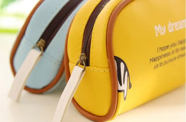 kawaii Sweet Cute Animal Family Large Capacity PU Leather pencil case Pencil Bag Stationery Case School Supply | Канцтовары для