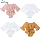 Детское летнее боди с длинным рукавом и бантом