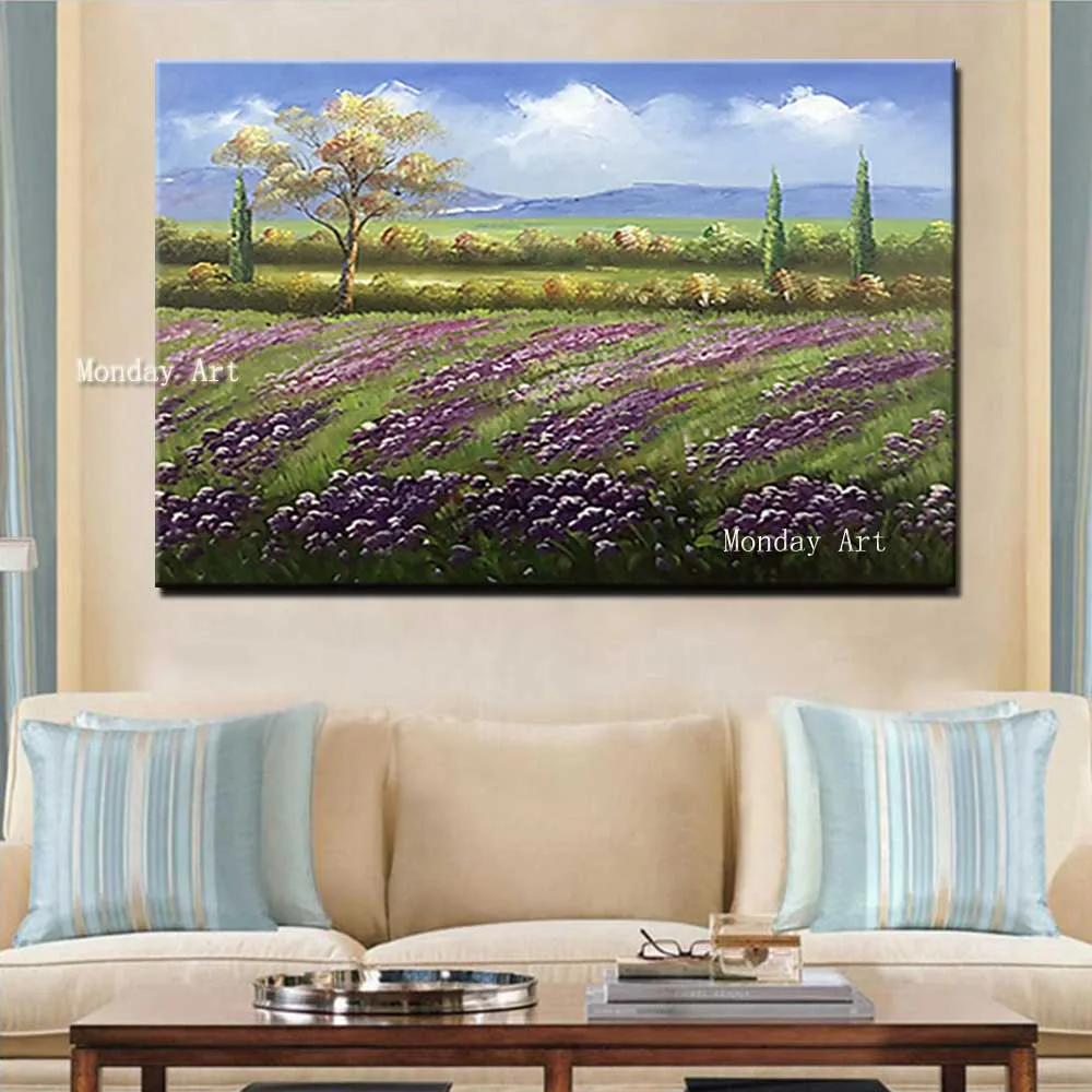 Wall art Холст Картина 100% ручной работы пейзаж картина маслом на холсте современный
