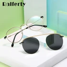 Женские круглые солнцезащитные очки Ralferty, черные поляризационные солнцезащитные очки с магнитной застежкой, по рецепту, модель D062, 2019