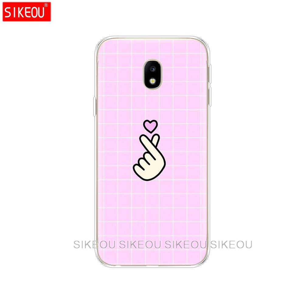Силиконовый чехол для телефона Samsung Galaxy J3 J5 J7 2017 J330 J530 J730 PRO j2 2018 черно белый с