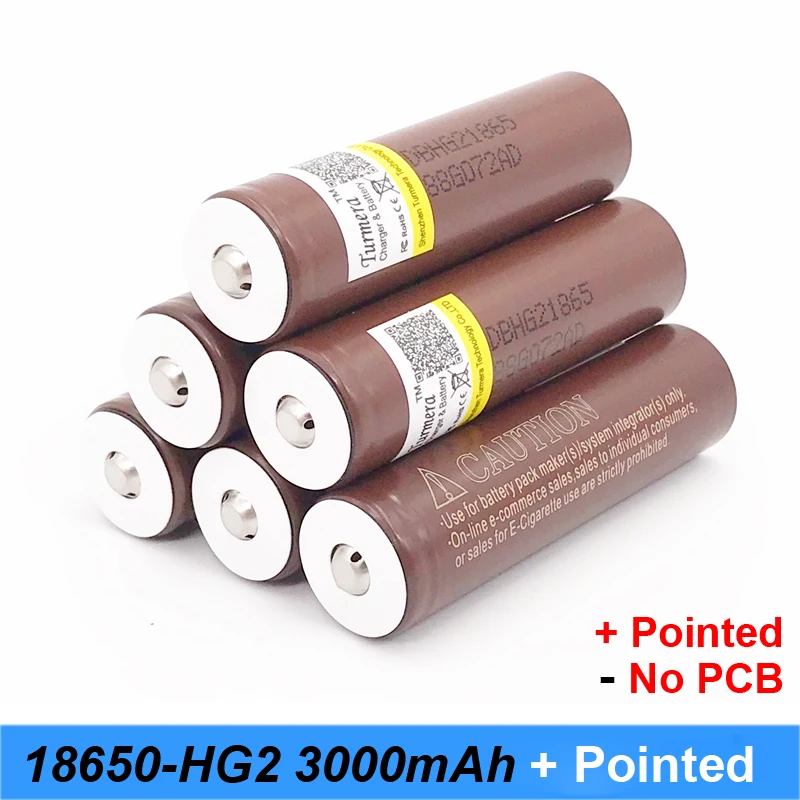 NEW HG2 18650+pointed 3000mah for flashlight electronic cigarette Rechargeable battery power high discharge 30Amps large current |