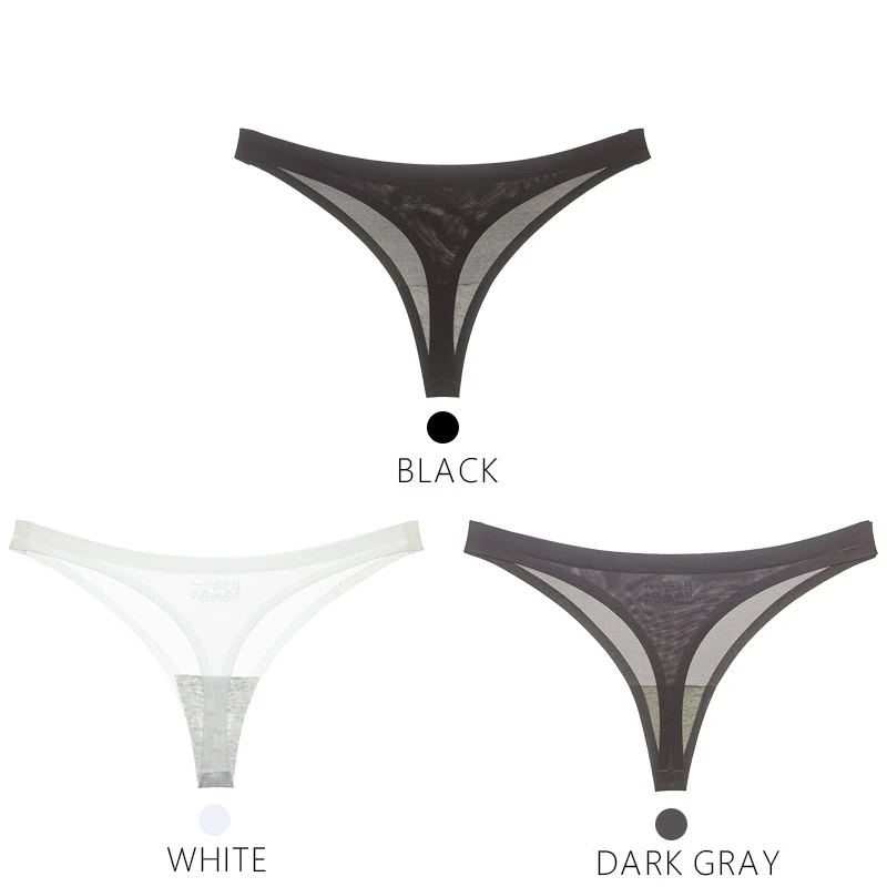 JERRINUT 3 шт. бесшовные трусики G String Femme сексуальные женские стринги прозрачные трусики хлопковые женские стринги и стринги - Цвет: C02