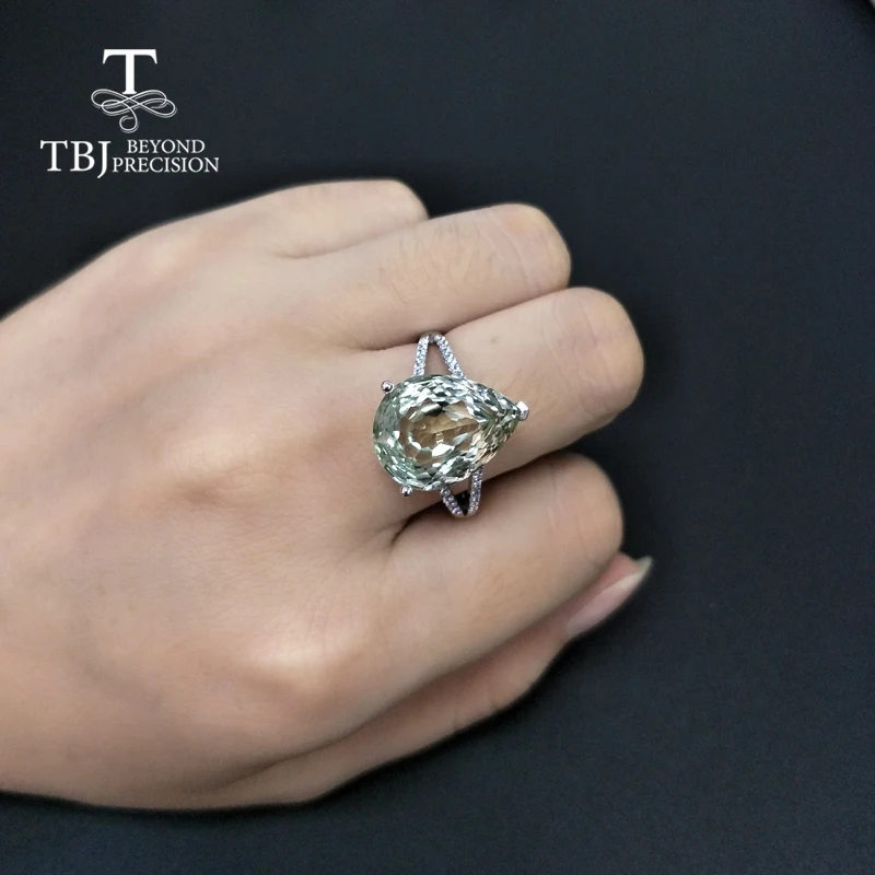 Женское серебряное кольцо с аметистом TBJ prasiolite Ювелирное Украшение натуральным