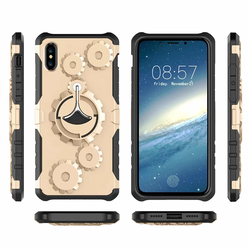 Чехол с подставкой для iPhone X 8 7 6S 6 Plus 5S SE жесткий Гибридный Пластиковый