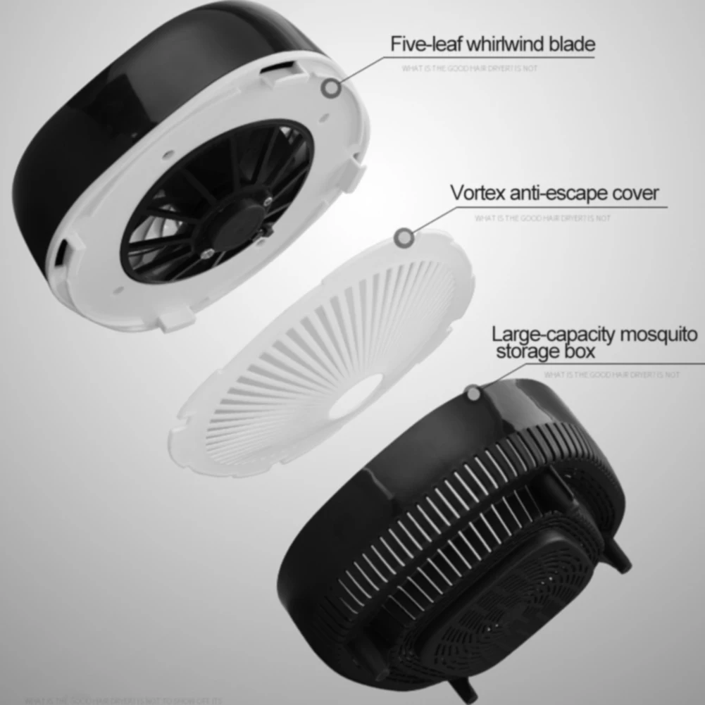 Беспламенная фотокаталитическая лампа для уничтожения комаров внутри помещений с USB-зарядкой, ловушка для насекомых для детей, тишина для ловушки в черной спальне.