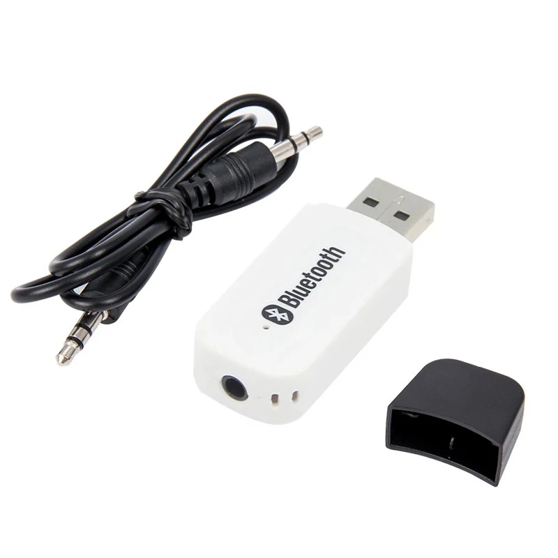White USB Bluetooth AUX беспроводной ключ автомобильный комплект аудио приемник A2DP музыкальный приемник 3,5 мм разъем адаптер для домашнего динамика мобильного телефона - Цвет: White