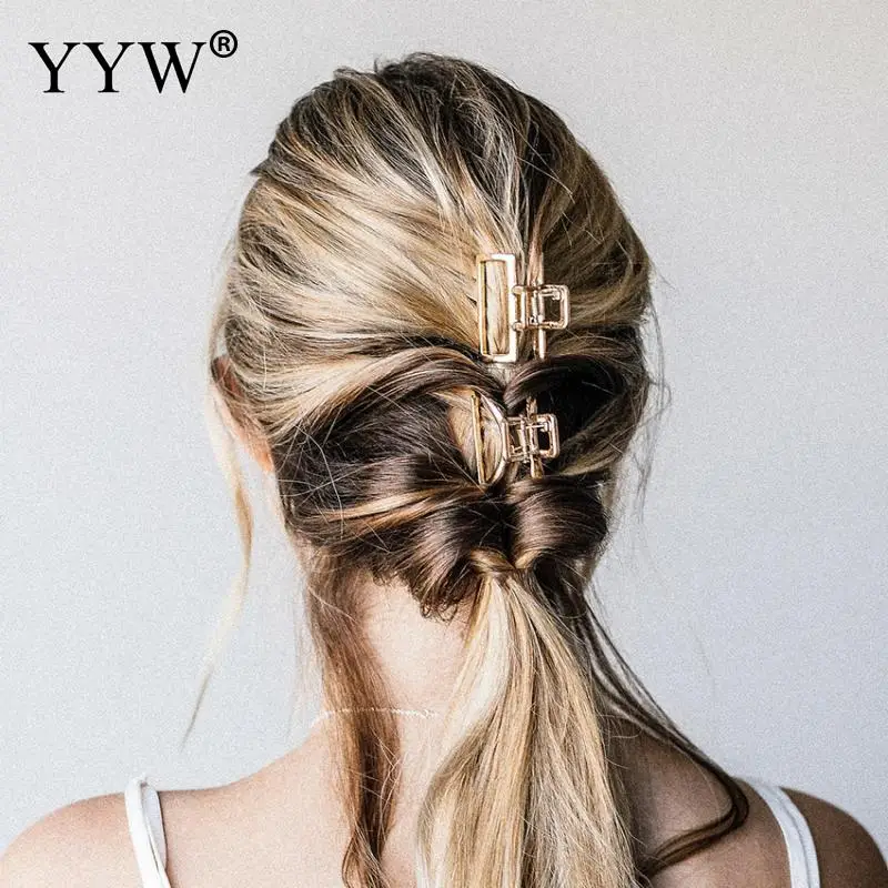 Hair Claw Rose Gold Color Clips Make Up Geometric Large Size Hairpin Girls Accessories Hairclip New Women | Украшения и