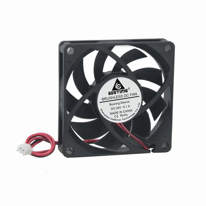 Gdstime 200 шт. 2 контакта 7 см 70 мм x 15 7015 DC Бесщеточный Охлаждающий вентилятор 24 В