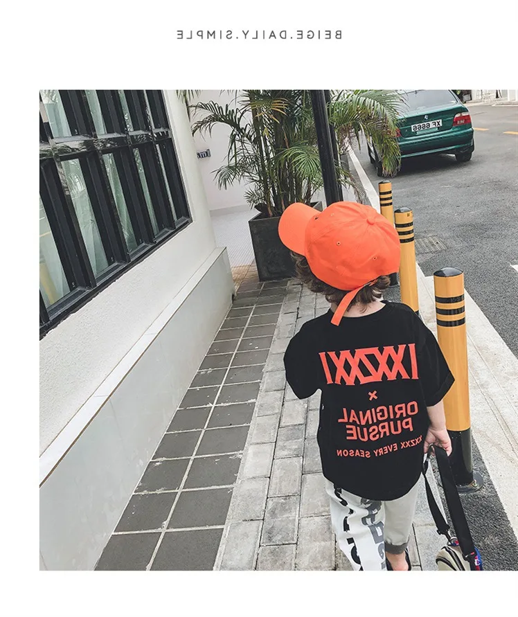 2019 летняя футболка для мальчиков с короткими рукавами надписью CHARATER Топ Белый