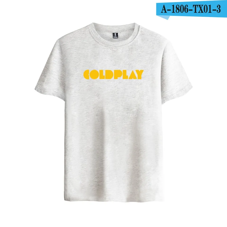 Gray Топ группа одежды coldplay Britpop Альтернативная рок хлопковая футболка с коротким рукавом для мужчин и женщин хип-хоп Футболка - Цвет: Gray
