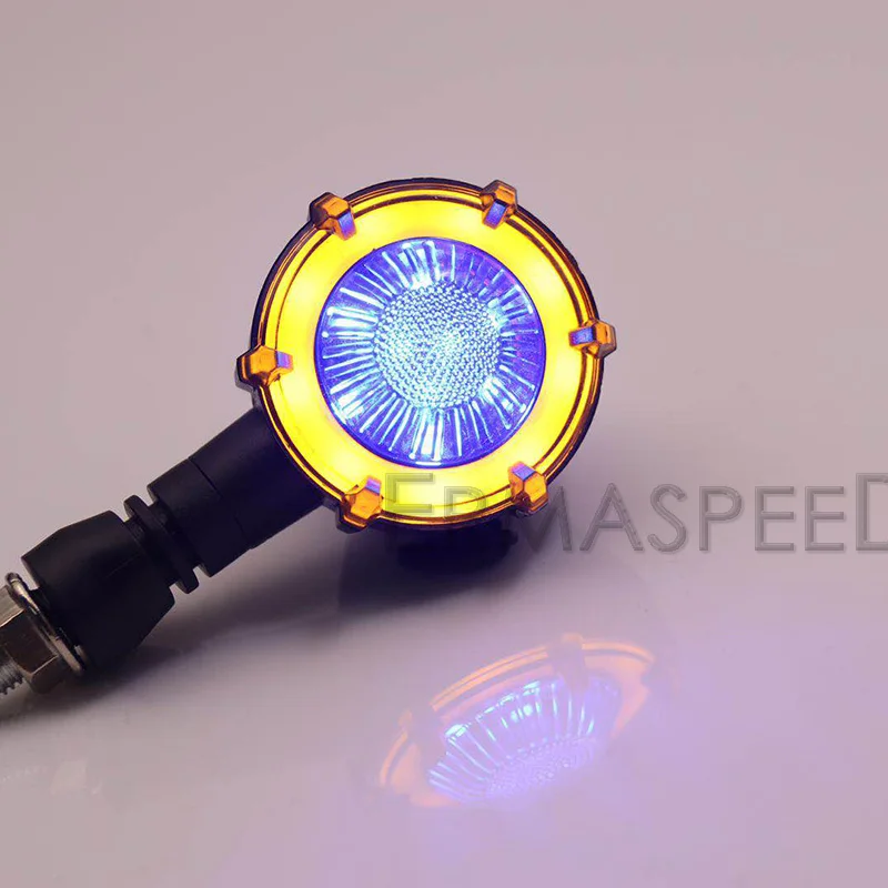 Blue turn signal Пара поворотников мотоциклы последовательный стоп сигнальная лампа Watreproof тормозные огни мото светодиодный мигающий мигалки Кафе Racer огни - Цвет: Blue turn signal