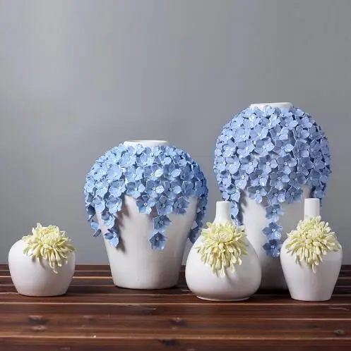 Керамическая желтые цветы ромашки ваза home decor большие напольные вазы для свадьбы