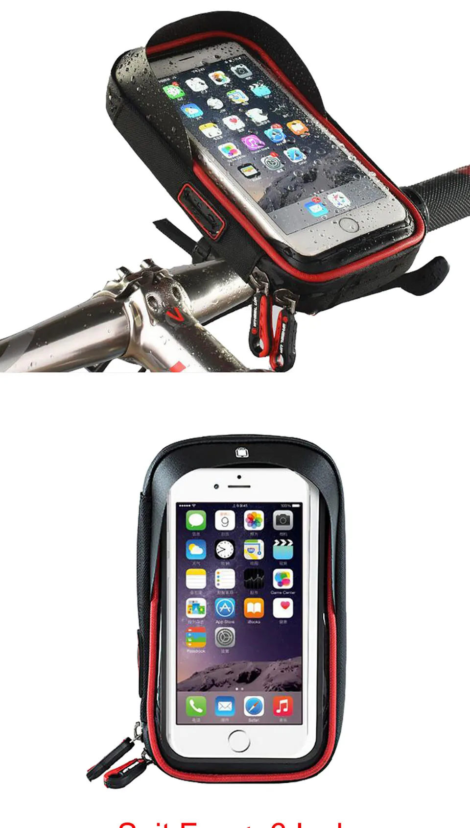Сенсорный экран ТПУ Водонепроницаемая велосипедная сумка для MTB Горная дорога велосипед Велоспорт держатель для мобильного телефона сумка чехол