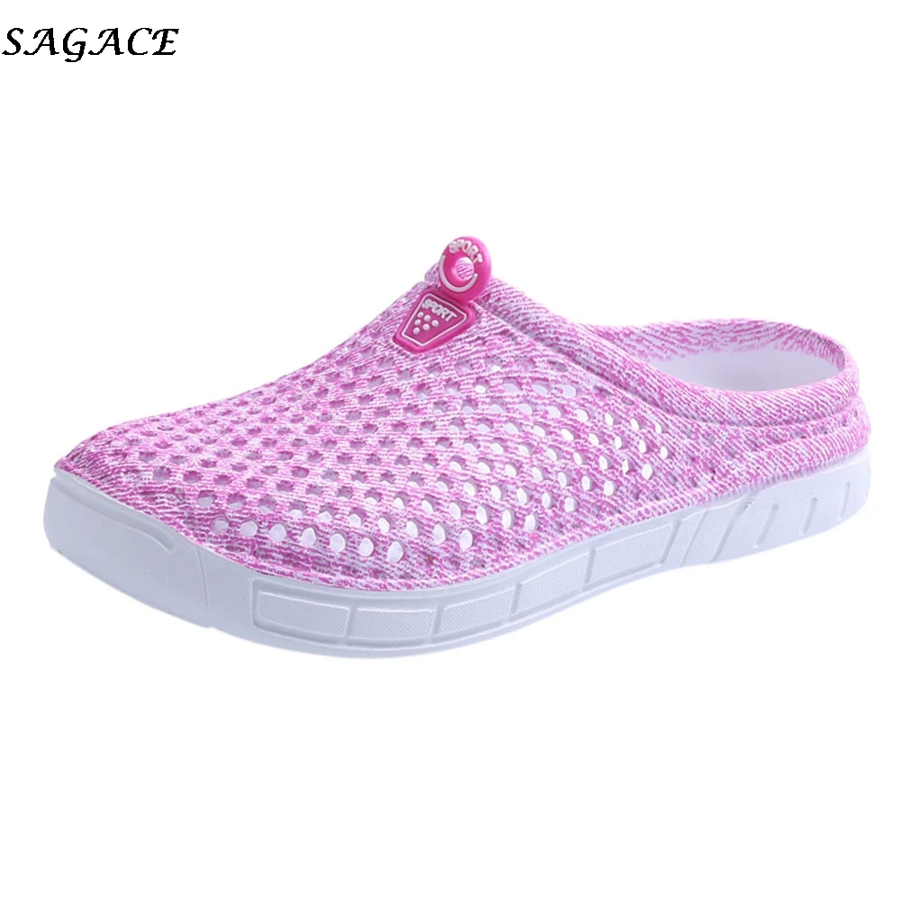 Шлепанцы SAGACE женские летние сетчатые дышащие Нескользящие плоская подошва