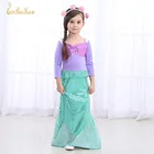 2018 новое платье русалки для девочек вечернее платье с длинными рукавами детское платье принцессы с блестками для девочек Карнавальный костюм праздничный подарок