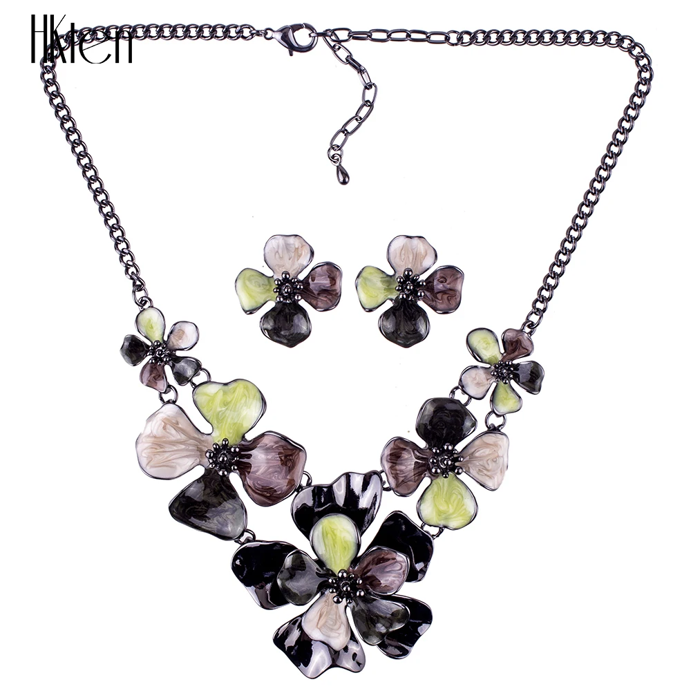 MS1504762 Fashion Jewelry Sets High Quality Necklace For Women Multicolored Crystal Unique Flower Design Party Gift | Украшения и