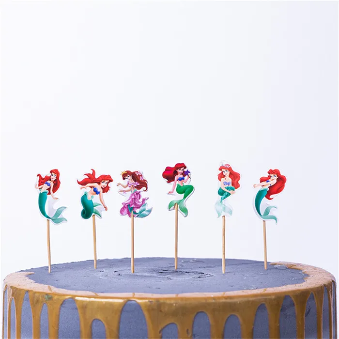 Cake Topper-25 24 шт. форзенская принцесса день рождения торт Топпер Дети сувениры украшения кекс топперы Микки Минни Baby Shower принадлежности - Цвет: Cake Topper-25