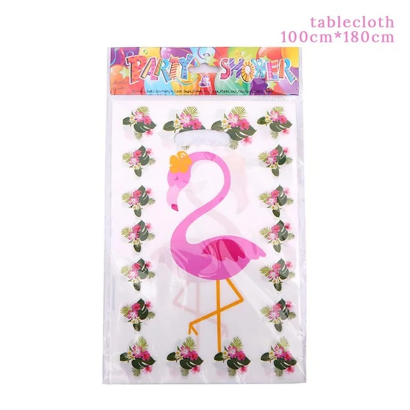 1pcs tablecloth Летние вечерние украшения Фламинго одноразовые наборы куханной утвари Бумажные Соломенные тарелки скатерть день рождения свадьба партия поддерживает поставки - Цвет: 1pcs tablecloth